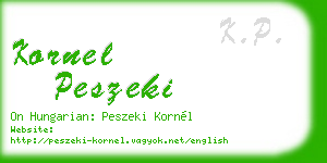 kornel peszeki business card